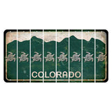 Colorado Green|White Mountains Cut License Plate Strips (Set of 8) Sea Turtle
