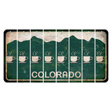 Colorado Green|White Mountains Cut License Plate Strips (Set of 8) Coffee Mug