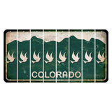 Colorado Green|White Mountains Cut License Plate Strips (Set of 8) Dove
