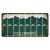 Colorado Green|White Mountains Cut License Plate Strips (Set of 8) Dolphin