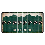 Colorado Green|White Mountains Cut License Plate Strips (Set of 8) Whale