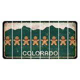 Colorado Green|White Mountains Cut License Plate Strips (Set of 8) Gingerbread Man
