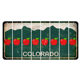 Colorado Green|White Mountains Cut License Plate Strips (Set of 8) Apple