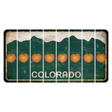 Colorado Green|White Mountains Cut License Plate Strips (Set of 8) Peach