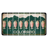 Colorado Green|White Mountains Cut License Plate Strips (Set of 8) Milkshake