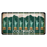 Colorado Green|White Mountains Cut License Plate Strips (Set of 8) Statue of Liberty