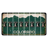 Colorado Green|White Mountains Cut License Plate Strips (Set of 8) Liberty Bell