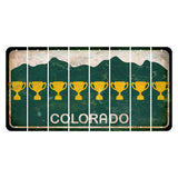 Colorado Green|White Mountains Cut License Plate Strips (Set of 8) Trophy