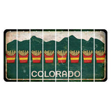 Colorado Green|White Mountains Cut License Plate Strips (Set of 8) French Fries