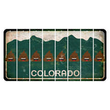 Colorado Green|White Mountains Cut License Plate Strips (Set of 8) Emoji - Poop