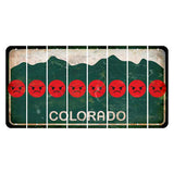Colorado Green|White Mountains Cut License Plate Strips (Set of 8) Emoji - Angry