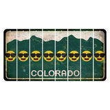 Colorado Green|White Mountains Cut License Plate Strips (Set of 8) Emoji - Shades