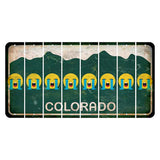 Colorado Green|White Mountains Cut License Plate Strips (Set of 8) Emoji - Crying