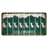 Colorado Green|White Mountains Cut License Plate Strips (Set of 8) Cat