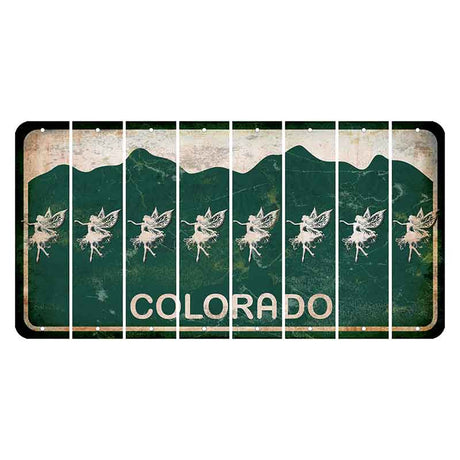 Colorado Green|White Mountains Cut License Plate Strips (Set of 8) Fairy