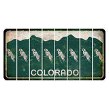 Colorado Green|White Mountains Cut License Plate Strips (Set of 8) Parrot