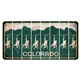Colorado Green|White Mountains Cut License Plate Strips (Set of 8) Monkey