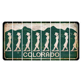 Colorado Green|White Mountains Cut License Plate Strips (Set of 8) Cowgirl - Leaning