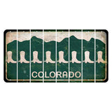 Colorado Green|White Mountains Cut License Plate Strips (Set of 8) Cowboy Boot