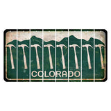 Colorado Green|White Mountains Cut License Plate Strips (Set of 8) Hammer