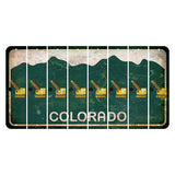 Colorado Green|White Mountains Cut License Plate Strips (Set of 8) Wrecking Ball Crane