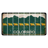 Colorado Green|White Mountains Cut License Plate Strips (Set of 8) Dump Truck