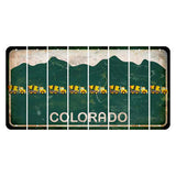 Colorado Green|White Mountains Cut License Plate Strips (Set of 8) Cement Truck