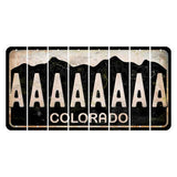 Colorado Black|White Mountains Cut License Plate Strips (Set of 8) A