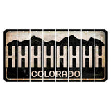 Colorado Black|White Mountains Cut License Plate Strips (Set of 8) H