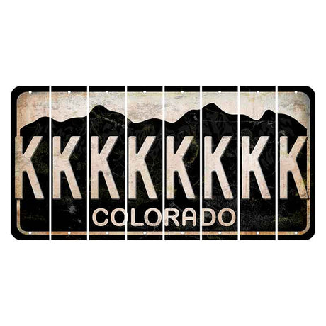 Colorado Black|White Mountains Cut License Plate Strips (Set of 8) K