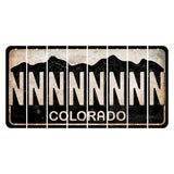 Colorado Black|White Mountains Cut License Plate Strips (Set of 8) N