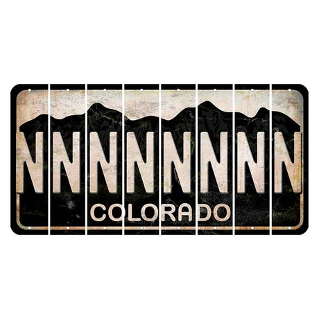 Colorado Black|White Mountains Cut License Plate Strips (Set of 8) N