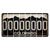 Colorado Black|White Mountains Cut License Plate Strips (Set of 8) O
