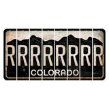 Colorado Black|White Mountains Cut License Plate Strips (Set of 8) R