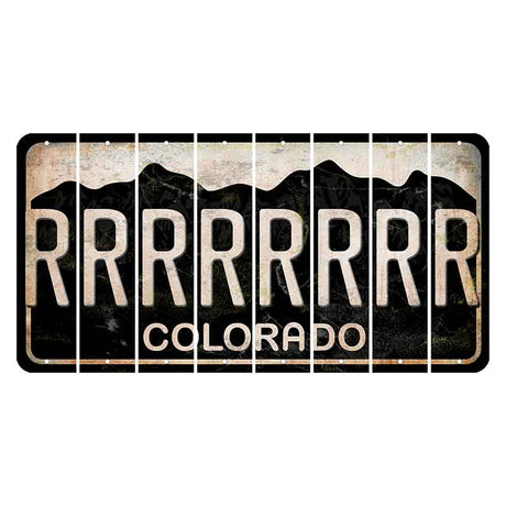 Colorado Black|White Mountains Cut License Plate Strips (Set of 8) R