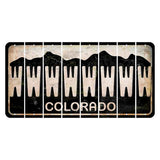 Colorado Black|White Mountains Cut License Plate Strips (Set of 8) W