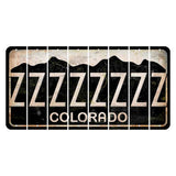 Colorado Black|White Mountains Cut License Plate Strips (Set of 8) Z