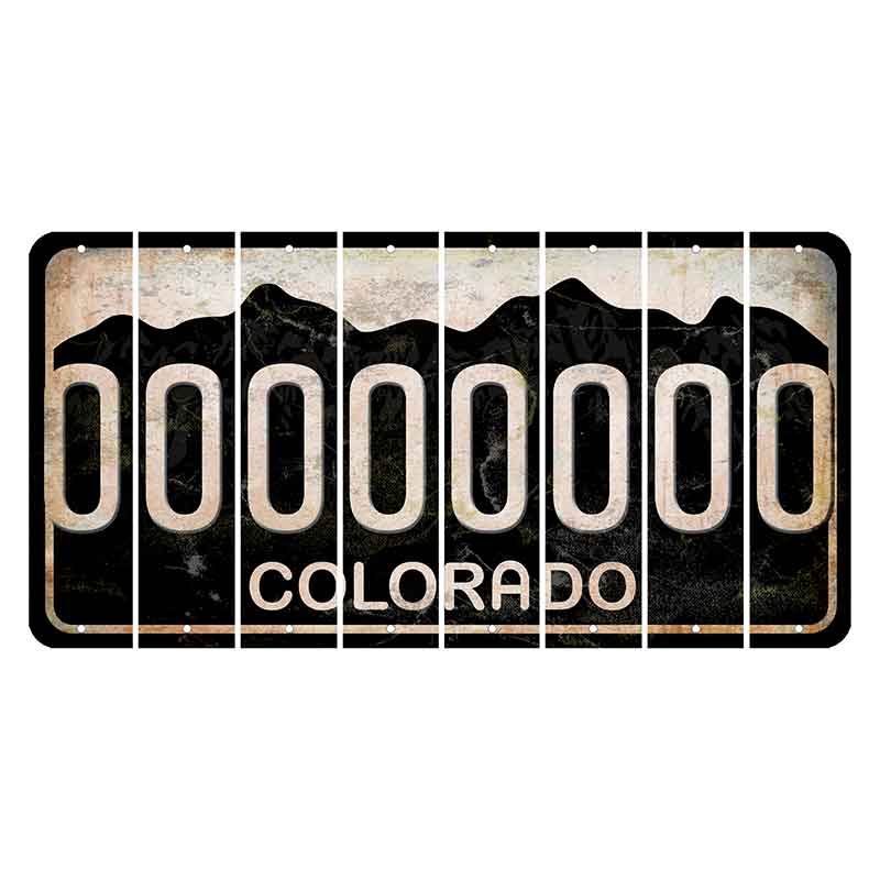 Colorado Black|White Mountains Cut License Plate Strips (Set of 8) 0