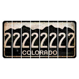 Colorado Black|White Mountains Cut License Plate Strips (Set of 8) 2