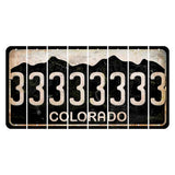 Colorado Black|White Mountains Cut License Plate Strips (Set of 8) 3