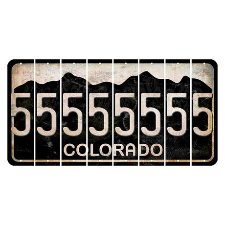 Colorado Black|White Mountains Cut License Plate Strips (Set of 8) 5