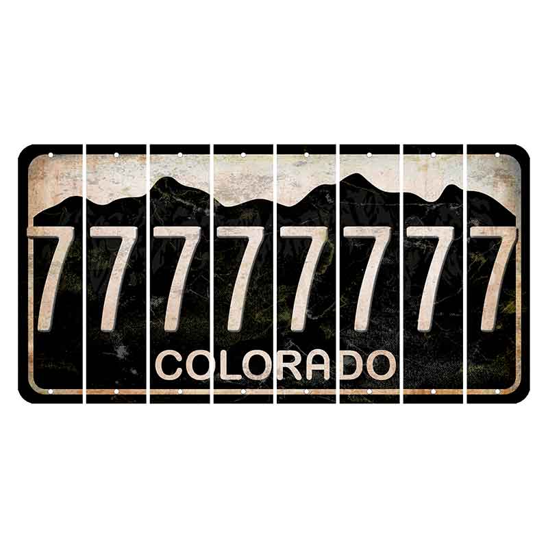 Colorado Black|White Mountains Cut License Plate Strips (Set of 8) 7