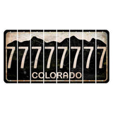 Colorado Black|White Mountains Cut License Plate Strips (Set of 8) 7
