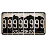 Colorado Black|White Mountains Cut License Plate Strips (Set of 8) 9