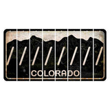 Colorado Black|White Mountains Cut License Plate Strips (Set of 8) Forward Slash