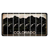 Colorado Black|White Mountains Cut License Plate Strips (Set of 8) Revolver