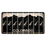 Colorado Black|White Mountains Cut License Plate Strips (Set of 8) Strawberry