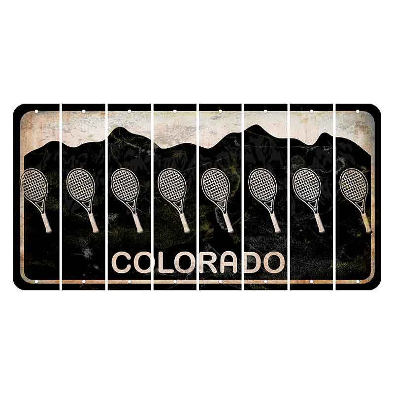 Colorado Black|White Mountains Cut License Plate Strips (Set of 8) Teacher Apple