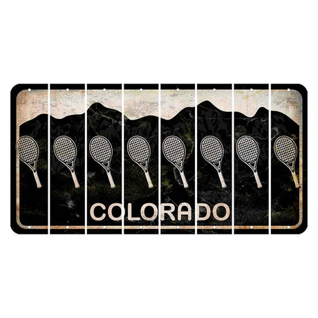 Colorado Black|White Mountains Cut License Plate Strips (Set of 8) Teacher Apple