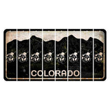 Colorado Black|White Mountains Cut License Plate Strips (Set of 8) Ladybug
